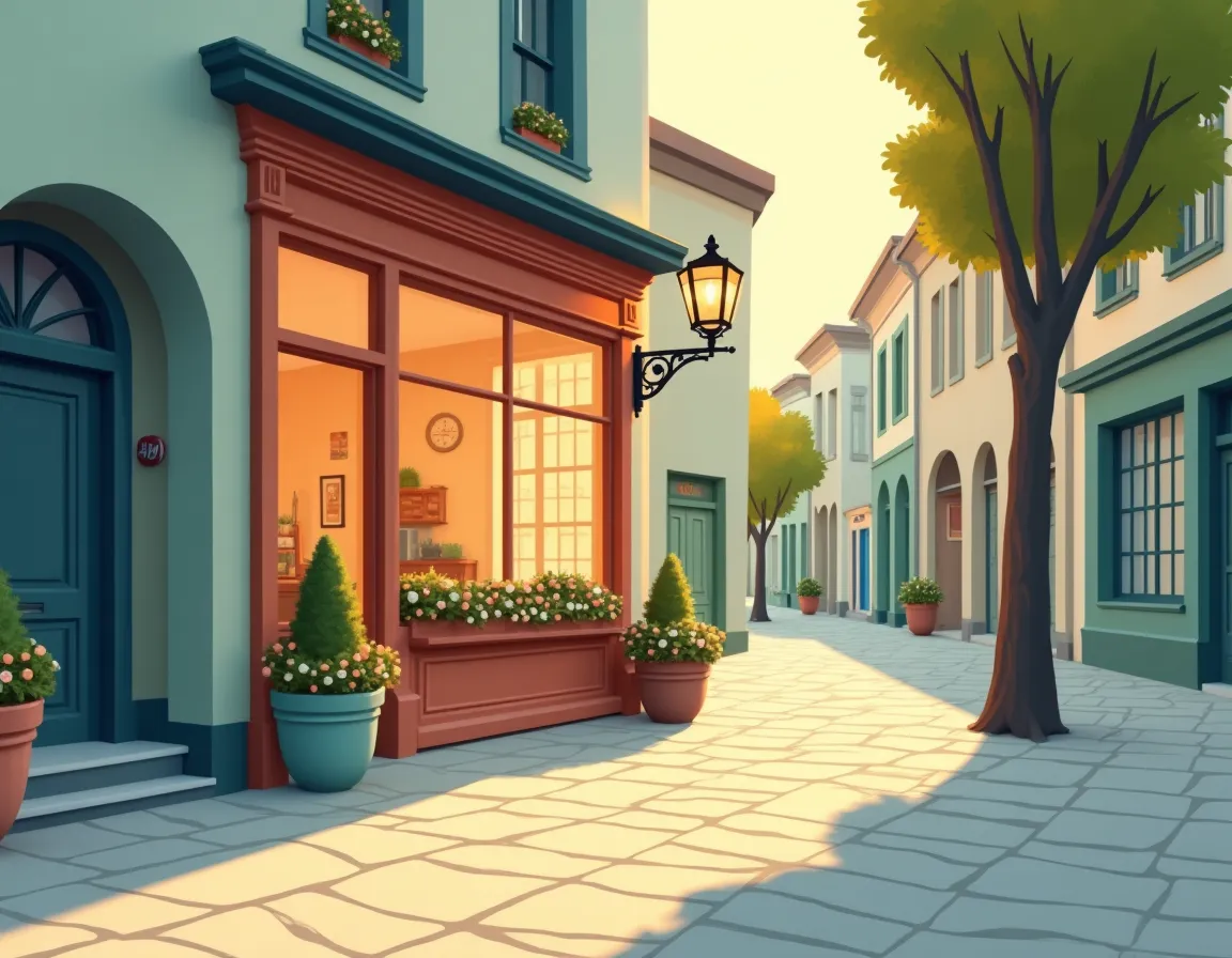 Welcoming local storefront illustration representing community-focused businesses building trust through presence