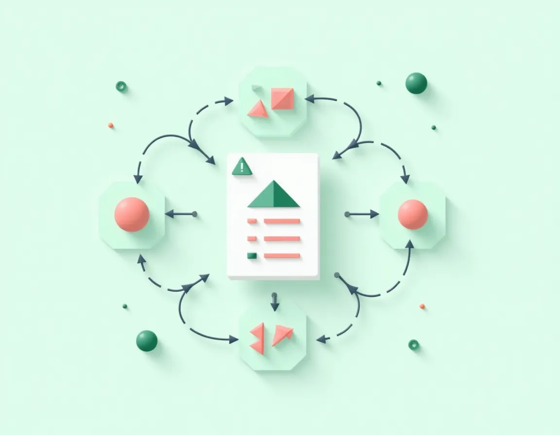 Content template framework branching into multiple regional variations through connected workflow arrows