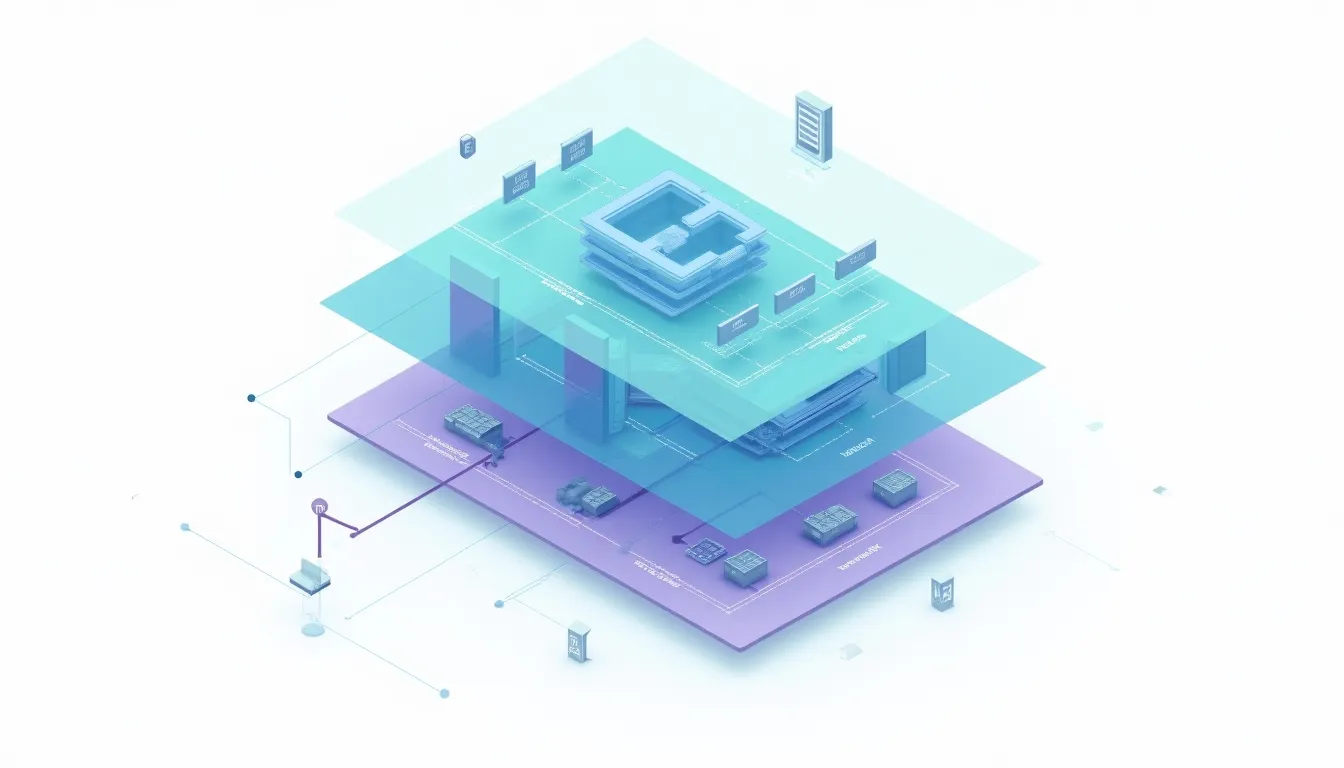 Three-tier architectural diagram showing account, VPC, and application-level isolation models with distinct boundaries