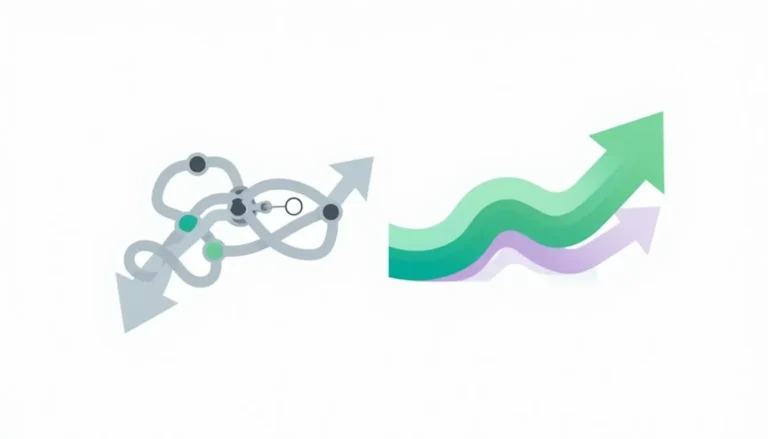 Side-by-side comparison of complex manual content workflow versus streamlined automated content production process
