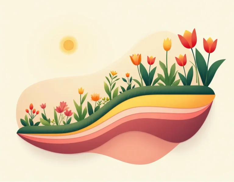 Spring garden layers representing content audit cycles and seasonal refresh patterns across multiple industry sectors