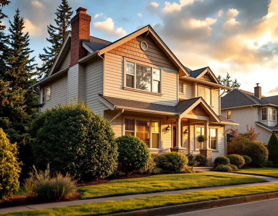 Suburban home exterior with installed chimney caps, screened vents, and sealed foundation exclusion points