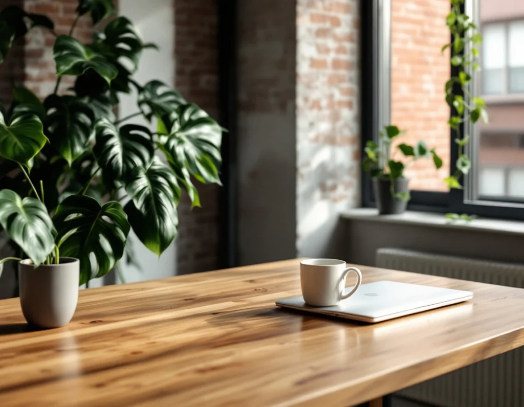 Clean modern workspace with natural light and plants representing methodical planning approach