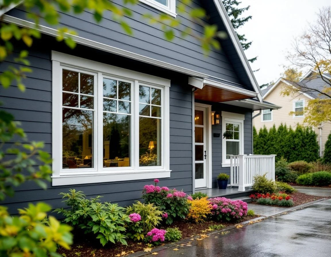 Modern home with new energy-efficient windows showing tax credit eligible installation quality