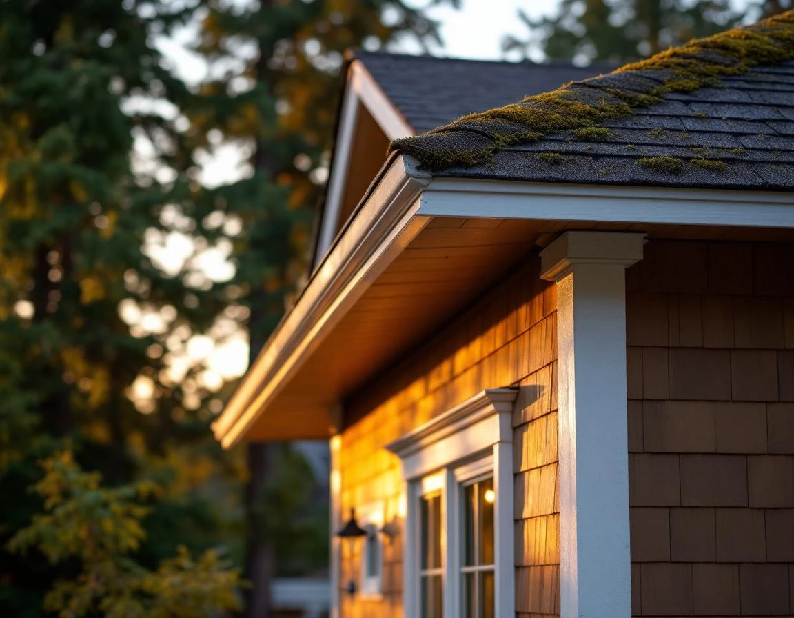 Home roofline showing eaves and soffit where wildlife commonly enters during seasonal migration periods