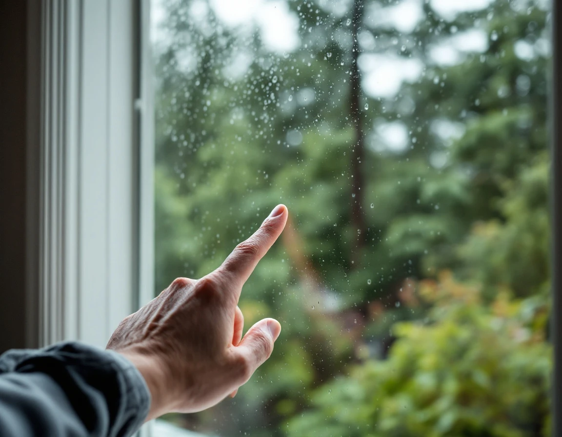 Close-up of energy-efficient window frame showing weatherstripping and dual-pane glass in Portland home