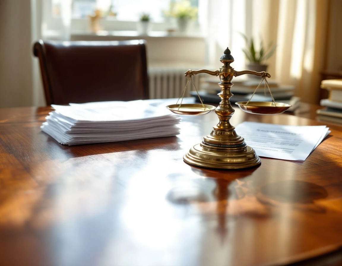 Brass balance scale on desk weighing agency retainer costs versus automation investment